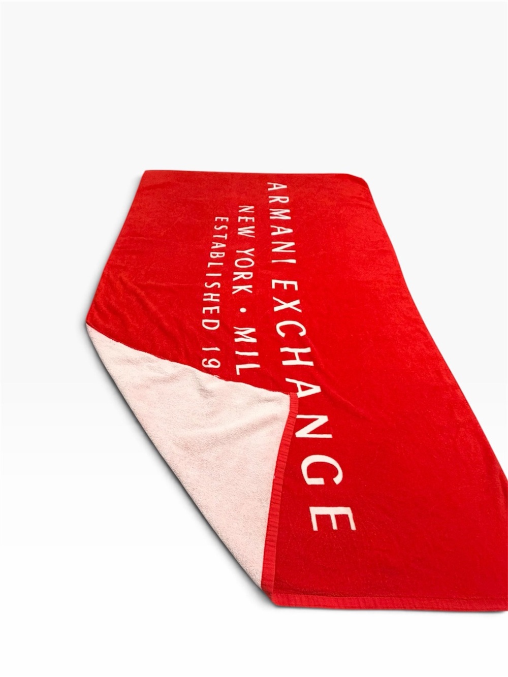 Armani Exchange Red Beach Towel Large Big Logo 100% Cotton B-Summer-2013 41"x69"